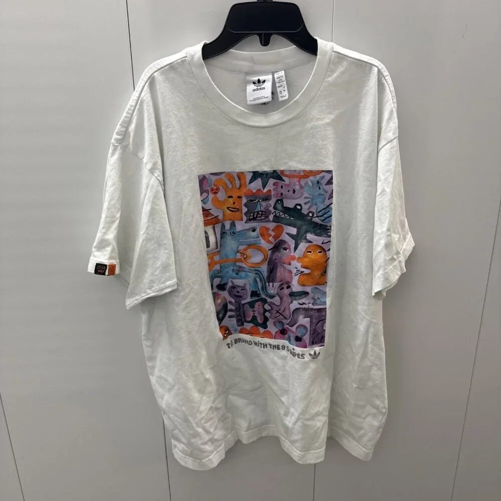 Adidas Originals Men's Cartoon Print‎ T Shirt XL Embroidered Trefoil